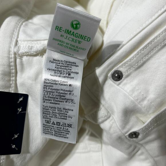 NWT J. Crew Factory Flare Crop High-Rise White Jean in Signature Stretch Size 31 - Picture 7 of 7